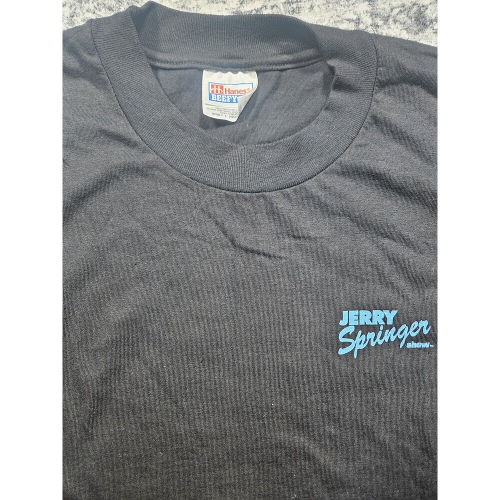Jerry Springer Show Security Tshirt Black Size Large Hanes Beefy T Vintage